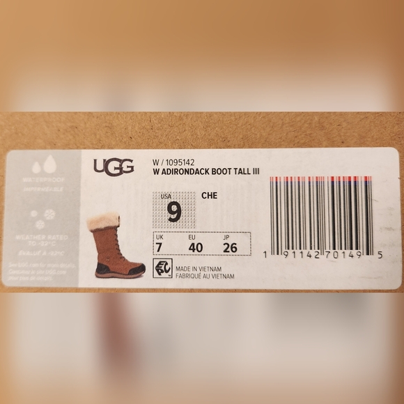 Brand new - UGG ADIRONDACK Tall BOOT III Snow Boot womens, chestnut - Picture 8 of 8